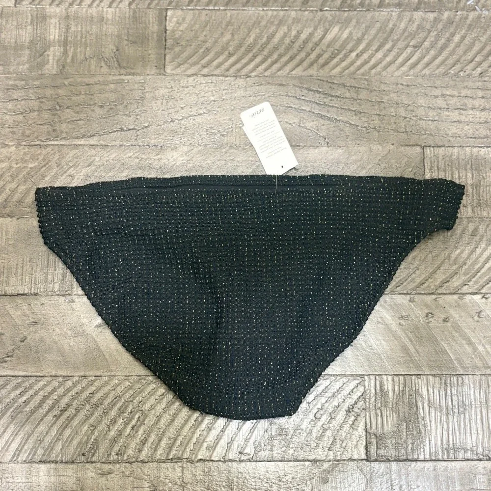 Aerie Bikini Bottoms Medium Black Gold Metallic Shimmer Real Good NWT